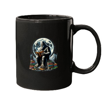 Discover Book Fun Bigfoot Reading Book Sasquatch Reader Book Lover Reading Mugs