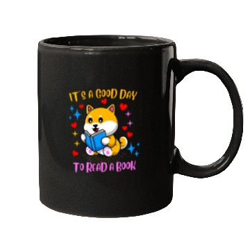 Discover Book Fun Its a Good Day To Read Book Kawaii Anime Dog Reading Funny Mugs