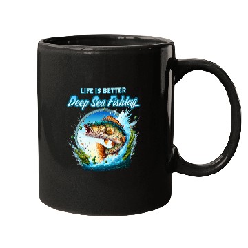 Discover Fishing Fun Deep Sea Fishing Sea Ocean Fish Trout Calico Bass Mugs
