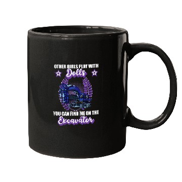 Discover Excavator Fun driver vehicles construction site saying Mugs