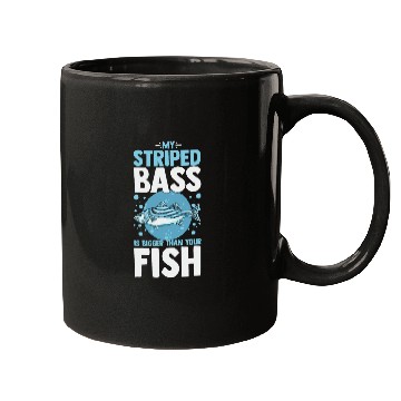 Discover Fishing Fun Striped Bass Fishing Funny Fish Atlantisc Rockfish Mugs