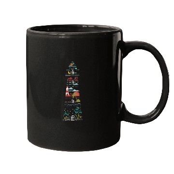 Discover Whale Pet Fish Seagull Sun Planet Island Sea Lighthouse Mugs