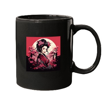 Discover Geishas Journey Through Japan Cherry Vector Mugs