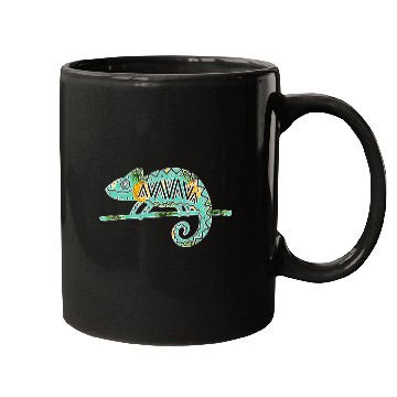 Discover Chameleon Pet with Tropical pineapples Pattern Mugs