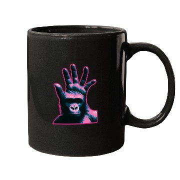 Discover Gorilla Pet Vaporwave Hand Head Ape Palm Gorilla Chimpanzee Chimp Monkey Mugs