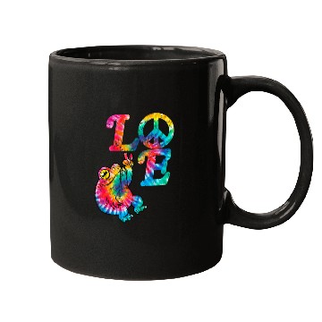 Discover Frog Pet Hippie Kawaii Frog Peace Sign Cottagecore 60s 70s Tie Dye Mugs