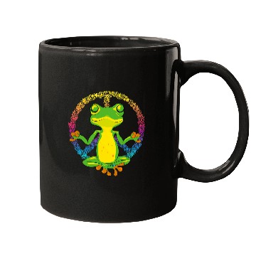 Discover Frog Pet Peace Sign Yoga Frogs Cool Peace Frog Tie Dye Mugs
