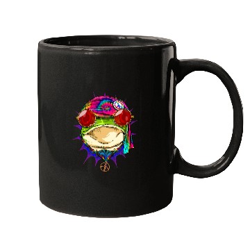 Discover Frog Pet Hippie Frog Toad Tie Dye Peace Sign psychedelics Frog Lover 9 Mugs