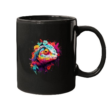 Discover Chameleon Pet Abstract Graffiti Chameleon Splatter Art Mugs