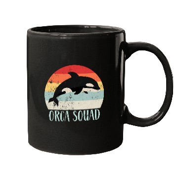 Discover Whale Pet Orca Squad Killer Whale Sea Animal Wildlife Vintage Retro Mugs
