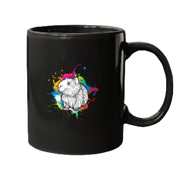Discover Guinea Pig Pet Face Colorful Artwork Mugs