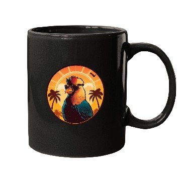 Discover Chicken Pet Cool Retro sunset vintages sunrise Mugs