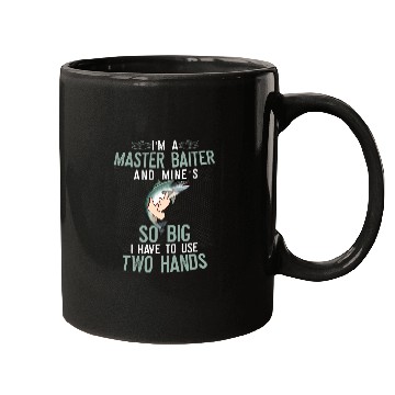 Discover Fishing Fun Mens Master Baiter Mines So Big Two Hands Coho Salmon Fishing Mugs