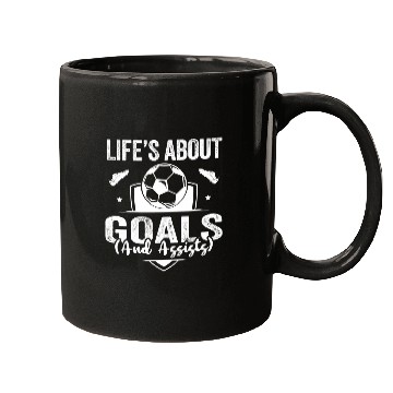 Discover Soccer Life is About Goals and Assists Soccer Coach Mugs