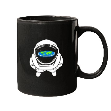 Discover Astronaut Job funny flat earth text design joke astronaut Mugs