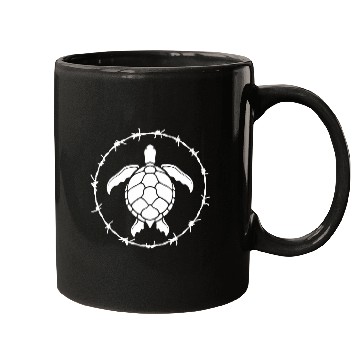 Discover Turtle Pet Tattoo tribal art Sea Turtle Barbedwire border Mugs