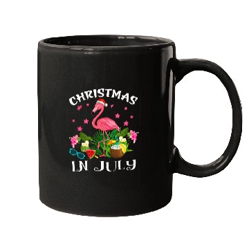 Discover Flamingo Pet Christmas In July Tee Pink Mugs