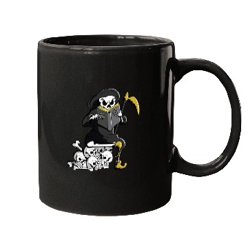 Discover Book Fun Grim Reaper Reading Dark Humor Literature Mugs