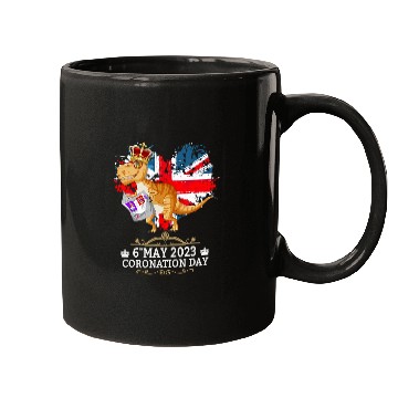 Discover Dinosaur Pet Kings Coronation Dinosaur Kids Union Jack Coronation Mugs