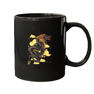Discover Dragon Pet Chinese Dragon Japanese Art Tokyo Dragon Asia Tattoo Style 000037 Mugs