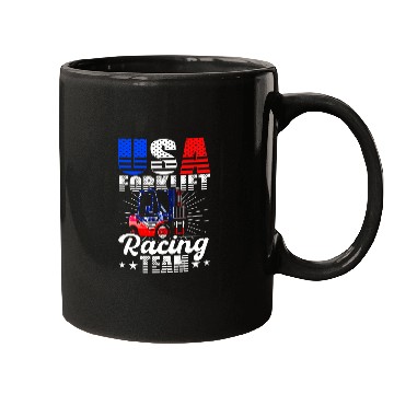 Discover Forklift Fun USA Forklift Operator Racing Team Warehouse Worker Mugs