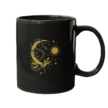 Discover Snake Pet Mystical Celestial Snake Boho Sun Moon Witchcraft Wicca Mugs