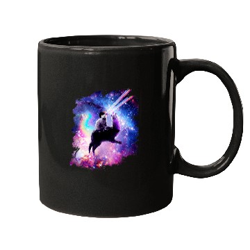 Discover Llama Pet Laser Eyes Outer Space Cat Riding on Llama Unicorns 9 Mugs