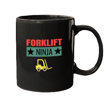 Discover Forklift Fun Ninja Forklift Driver Operator Forklifting Unisex Mugs