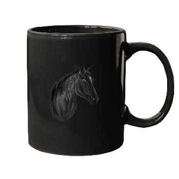 Discover Horse Pet Black Stallion Mugs