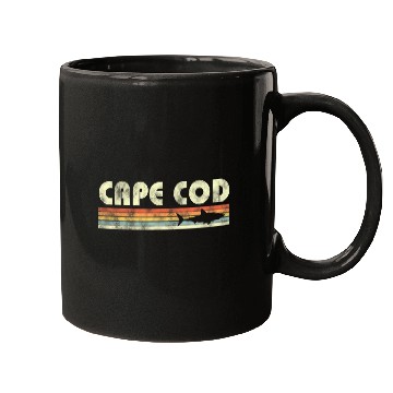 Discover Shark Pet Cape Cod Retro Style with Shark graphic Mugs