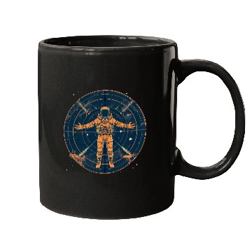 Discover Vitruvian Astronaut Funny Leonardo Da Vinci Graphic 21 Mugs
