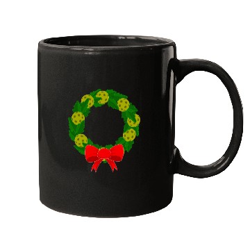 Discover Sport Pickleball Christmas Wreath Pickleball Player Mugs