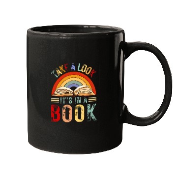 Discover Book Fun Cool Rainbow Reading Take A Look Its In A Book Retro vintages Mugs