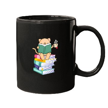 Discover Book Fun Kitten Tea Cat Owners Kitty Lover Meow Book Mugs