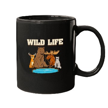 Discover Bear Pet Fishing With Deer Raccoon Moose Bear Mugs