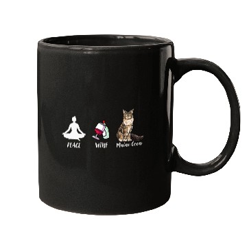 Discover Wines Fun Cute Main Coon Cat Design Peace Wines Maine Coon Mugs