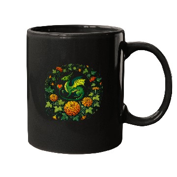 Discover Dragon Pet Marigold Moss Dragon Illustration Mugs