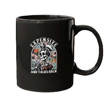 Discover Coffee Fun Expensive Difficult And Talks Back Floral Skeletons Coffee Mugs
