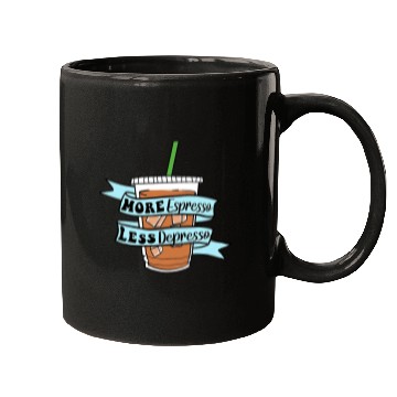 Discover Coffee Fun More Espresso Less Depresso Draw Mugs