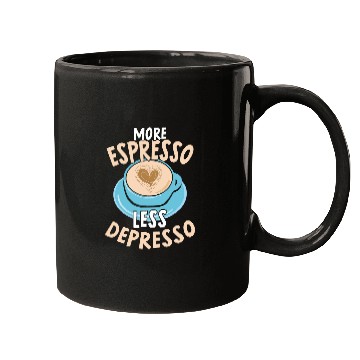 Discover Coffee Fun More Espresso Less Depresso caffeines Addict Coffee Lover 2 Mugs