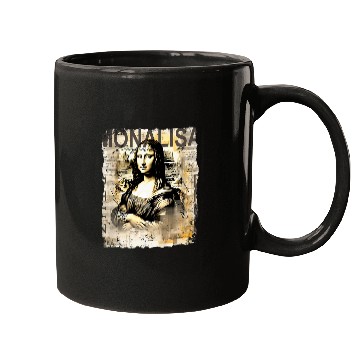 Discover Abstract Graffiti Art Leonardo Da Vinci Art Mona Lisa 5 Mugs