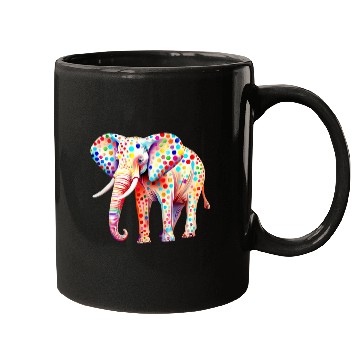 Discover Elephant Pet Dot Day African Elephant September Creativity Dot Design Mugs