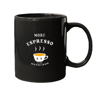 Discover Coffee Fun More Espresso Less Depresso Coffee caffeines Cartoon Cute Mugs