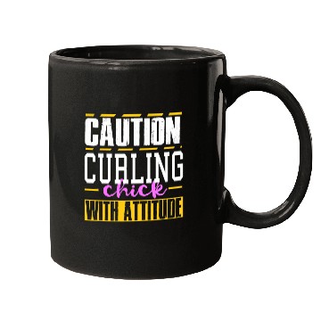 Discover Funny Curling Chick With Attitude Women Mugs
