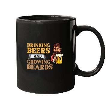 Discover Beer Fun Beard And Beer Drinking Hair Growing Growth 4 Mugs