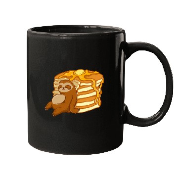 Discover Sloth Pet Eating Pancakes Pancake Waffle Breakfast Brunch Mugs