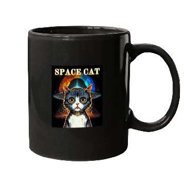 Discover Alien UFO Cat Meme Mugs