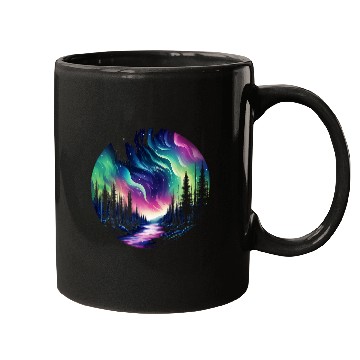 Discover Aurora Borealis Night Sky Northern Lights 2 Mugs