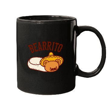 Discover Bear Pet Mexican BEARRITO Teddy Bear Burrito with Mustache Mugs