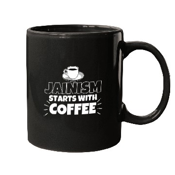 Discover Coffee Fun Jainism starts with coffee funny Mugs